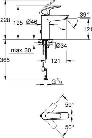 Смеситель для раковины Grohe Eurosmart 23323003