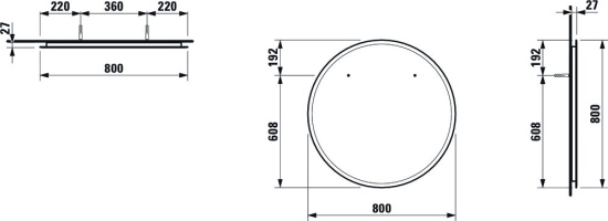 Зеркало Laufen Frame 25 80 с подсветкой