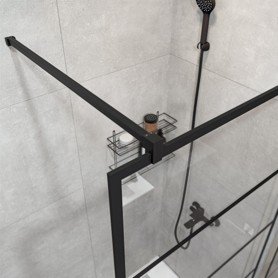 Душевая перегородка Stworki Кронборг LOFT-GW-90х220 90 см, профиль черный матовый