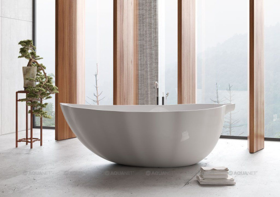Ванна из искусственного камня Aquanet Blossom V7 178x85 см. глянцевая