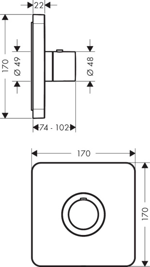Смеситель для душа Axor ShowerSelect HighFlow 36711000 термостат