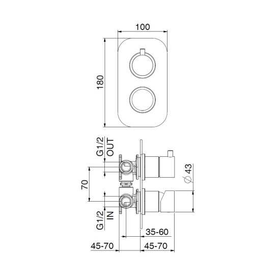 Смеситель для душа Webert One-B NB860101740, белый