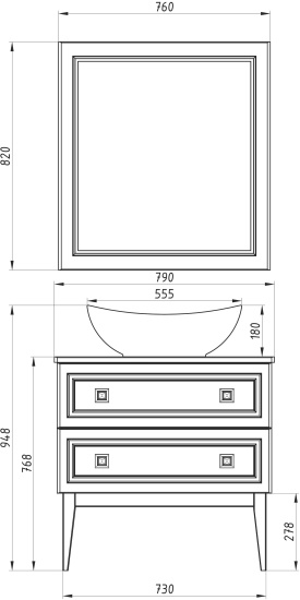 Мебель для ванной ASB-Woodline Каталина 80 белая