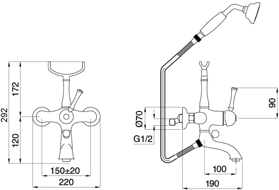 Смеситель для ванны Migliore Dallas ML.DLS-6802.DO золото