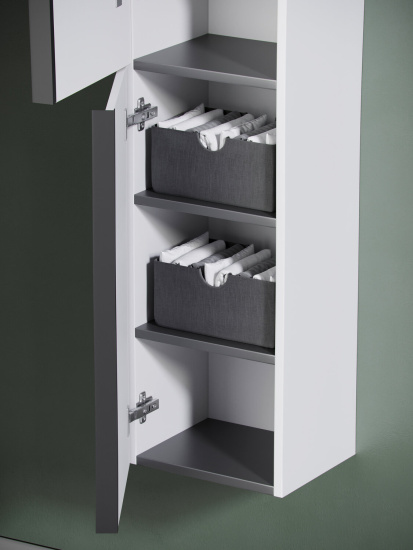 Шкаф-пенал Sancos Delta 35 дуб светлый/белый, подвесной