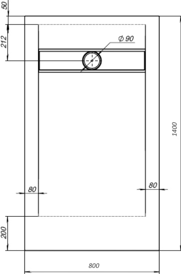 Поддон для душа Stworki Эстерсунд 140x80 белый камень