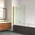 Шторка на ванну Vegas Glass E2V LUX 120 09 Moru L, профиль золото глянцевое, стекло Moru