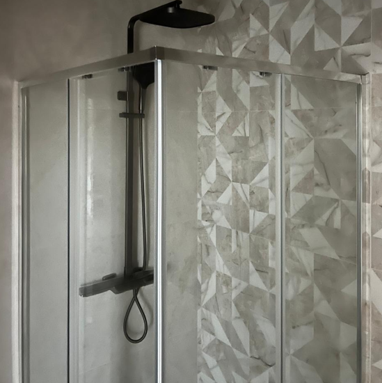 Душевой уголок CeramaLux CL1006-90 90x90, профиль хром, стекло прозрачное