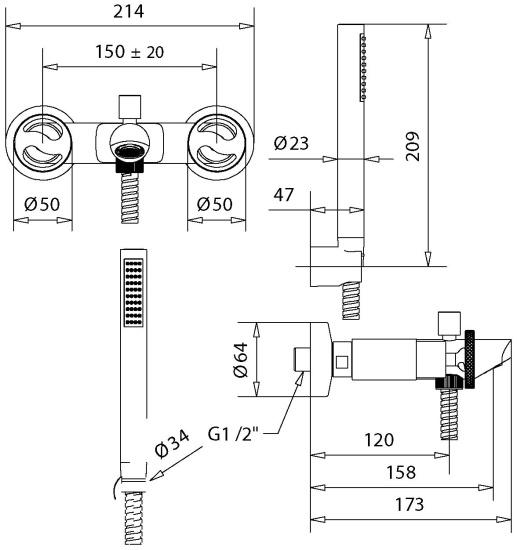 Смеситель для ванны Migliore Reversa 28212 золото