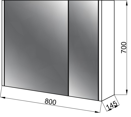 Зеркало-шкаф Cerutti SPA Пьемонт 80 без подсветки