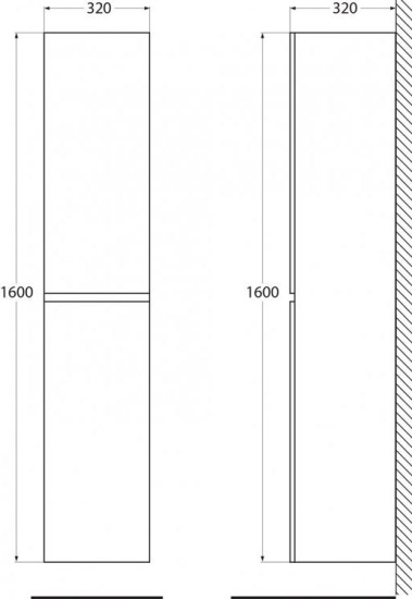 Пенал BelBagno Albano 32 R bianco lucido
