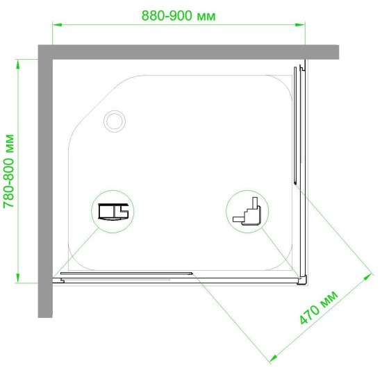 Душевой уголок Royal Bath HPD RB 8090 HPD-C 90x80