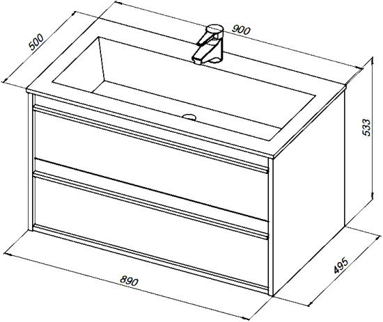 Мебель для ванной Aquanet Lino 90 дуб веллингтон
