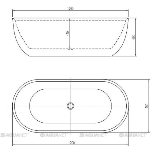 Акриловая ванна Aquanet Delight 208600 170x80