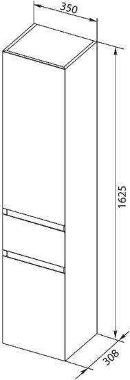 Пенал Aquanet Йорк 35 орех
