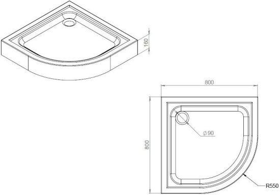 Поддон для душа AM.PM Gem W90T-401-080W 80x80
