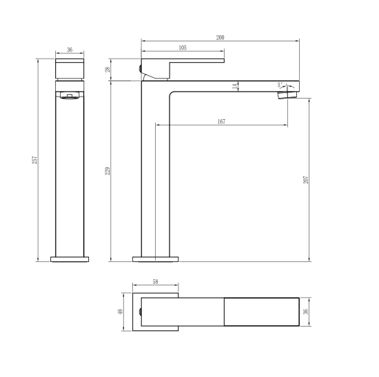 Смеситель для раковины Boheme Qubic 472-CR