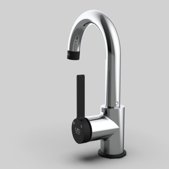 Смеситель для раковины GPD Gildo MTL165-K-S хром, черный