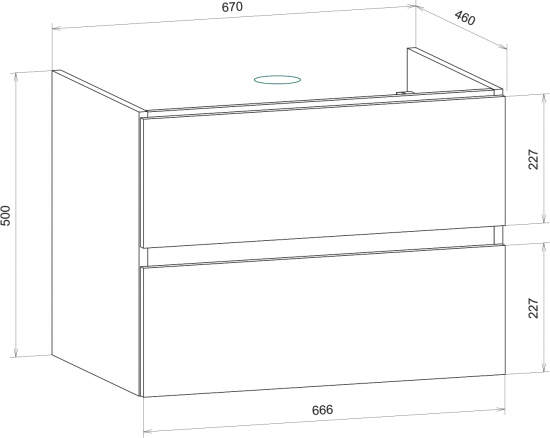Мебель для ванной Art&Max Techno 70 подвесная, дуб мелфорд