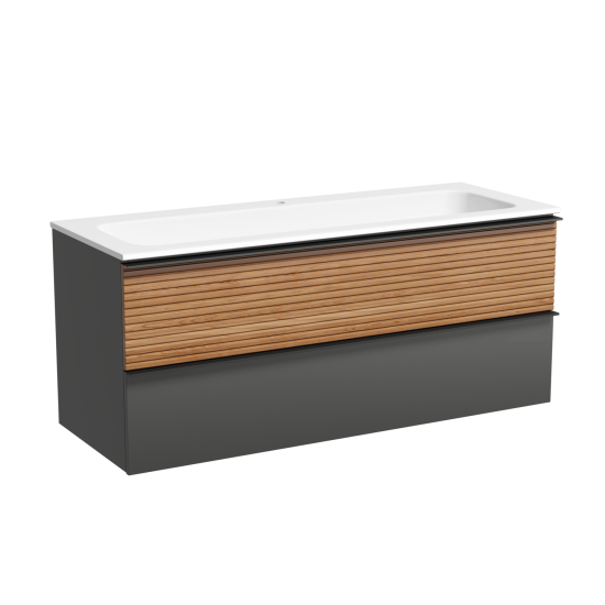 Тумба с раковиной Sancos Delta 120 дуб красный/графит, DL120GR