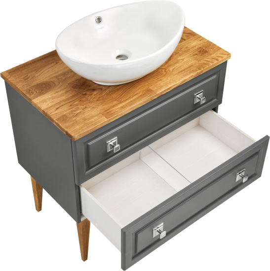 Тумба с раковиной ASB-Woodline Каталина 80 серая