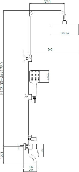 Душевая стойка Bronze de Luxe Element EL77/1CB
