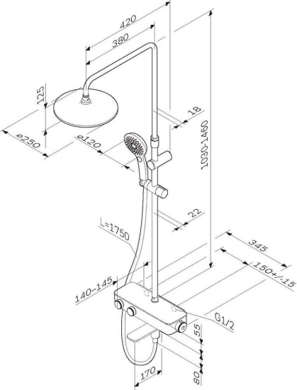 Душевая стойка AM.PM Inspire 2.0 F0750A500