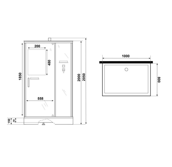 Душевая кабина Niagara Standart ST100/80/15Q/BK