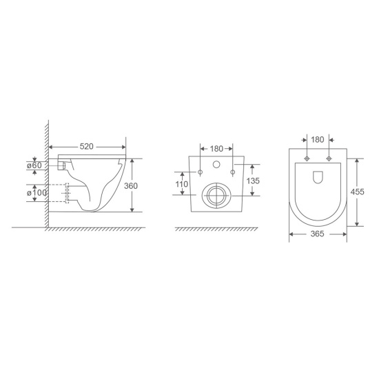 Подвесной унитаз Veconi Tondo Rimless VCN1-52R