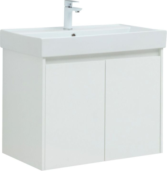 Мебель для ванной Aquanet Nova Lite 75 белый глянец, с дверками