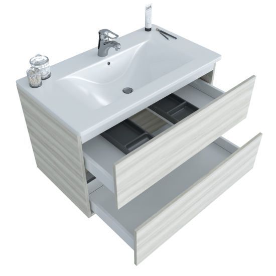 Тумба с раковиной Sanvit Кубэ-2 75 дуб