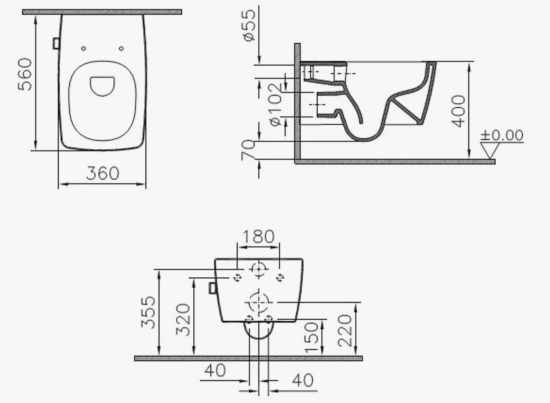 Унитаз подвесной VitrA Metropole 7672B003-1687 с функцией биде, сидение микролифт