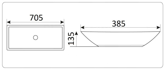 Накладная раковина CeramaLux 385