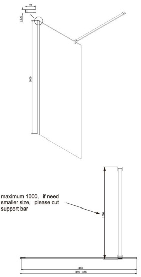 Душевая перегородка Ambassador Walk-In 15031112 120 см