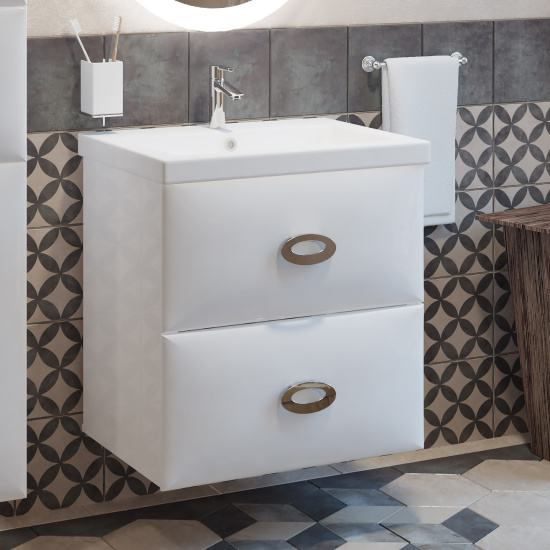 Мебель для ванной Marka One Ovale 60П White