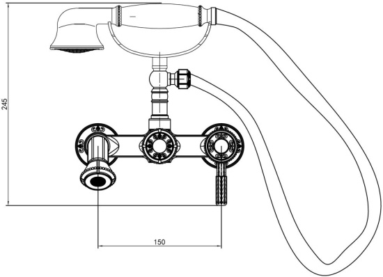 Смеситель для ванны Milacio Vitoria MC.300.BBR