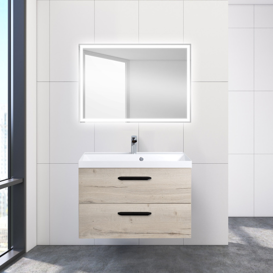 Тумба с раковиной BelBagno Aurora 80 rovere galifax bianco