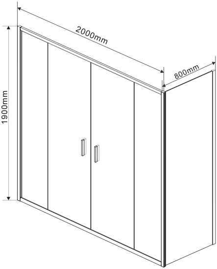 Душевой уголок Vincea Garda VSR-1G28020CH 200x80 см, профиль хром, стекло шиншилла