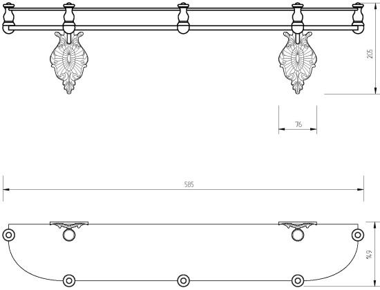 Полка Migliore Elisabetta ML.ELB-60.120.CR хром