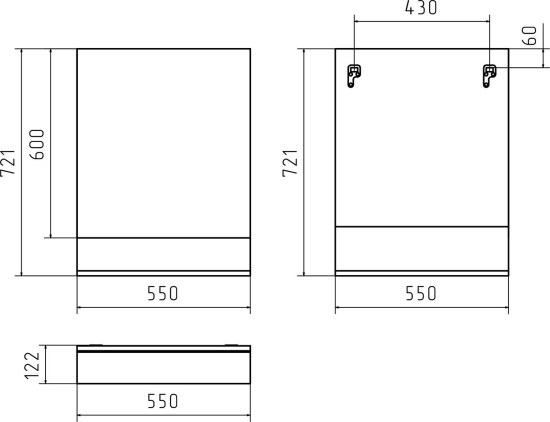 Зеркало Misty Алиса 60 белое, с полкой