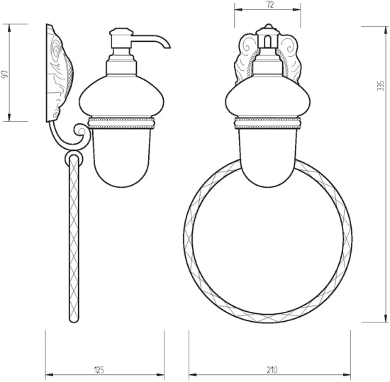 Дозатор Migliore Cleopatra 16655 настенный с кольцом, хром