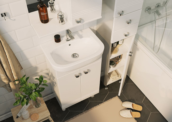 Тумба с раковиной 1MarKa Story 45Н белый глянец