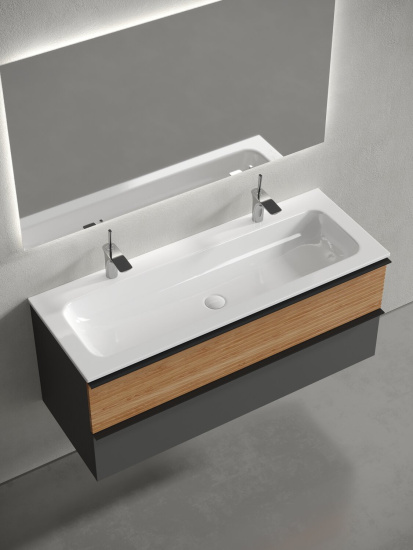 Тумба с раковиной Sancos Delta 120 дуб красный/графит, DL120GR