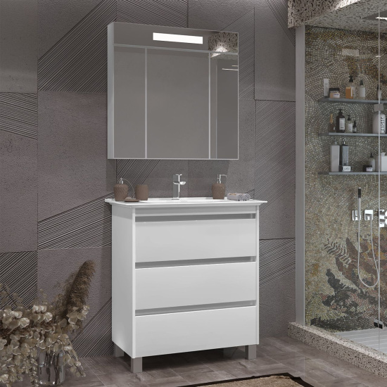 Тумба с раковиной Opadiris Фреш 80 напольная, белая