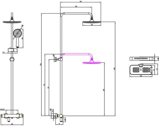 Душевая стойка Lemark Tropic LM7010C