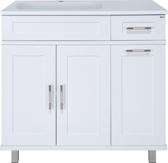 Мебель для ванной Misty Купер 90 L с бельевой корзиной