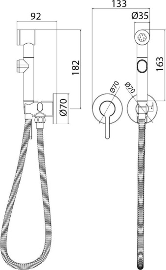 Гигиенический душ Iddis Axes AXESBR2i08 со смесителем, с внутренней частью