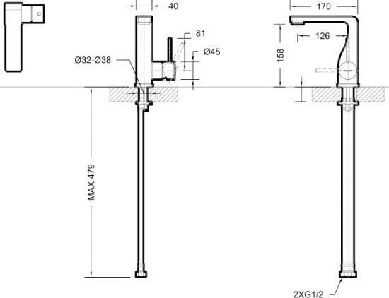 Смеситель для раковины Bravat Arc F16061C-2-ENG