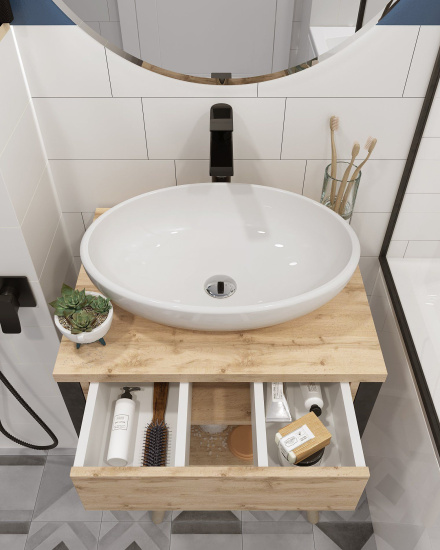 Тумба с раковиной 1MarKa Grunge Loft 60П дуб вотан