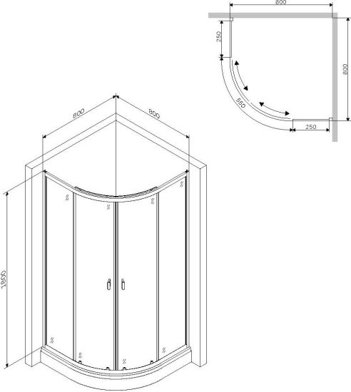 Душевой уголок Am.Pm X-Joy W88G-205-080BT 80x80